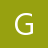A white pixelated letter G on a solid olive-green background with no additional elements or text.