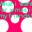 A static image with a bright pink background featuring repeated green text and white circular shapes.