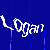 nine colored squares with 'Logan' text in white script, each square has vertical line artifacts