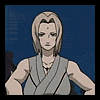 Animated sequence of a character with short blonde hair in gray sleeveless top, performing hand gestures against blue background.