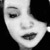 A grayscale of four and five shows a single stylized face with dark hair, red lips, and visible eyes. Each contains the same face but with different white capital letters over the right eye
