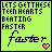Two side-by-side pixel art with green backgrounds display identical text and layout, differing only in color scheme and one word's animation