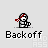 Pixel art animation of two figures with red headbands and yellow shirts performing sequential actions against a light gray background.