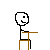 Pixel art stick figure at desk with multiple expressions and text variations including 'Y', 'Ya', 'Yaa', 'Yaaa', 'Yaaaw', 'Yaaawn', 'SMASH', 'Loser.', and symbols.