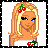 Pixel art contact sheet showing a blonde cartoon woman with cherry accessories and three pink text panels reading "iM SWEET ND FiNE" and "BU+ U CAN+ BE MiNE" on white, pink, and gray backgrounds.