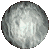 A circular icon with a textured gray background shows a black silhouette of a witch on a broomstick moving across the frame from left to right.