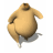 Animated sequence of a rounded, light brown figure with dark brown accents performing continuous motion against white background.