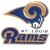 Pixelated icon shows a stylized ram's head with curved horns and blue-and-brown coloring above the word 'RAMS' in blocky letters.