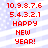 Red pixelated text on a light blue and white striped background with small dots, displaying 'HAPPY NEW YEAR!' in multiple