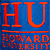 A 2x2 contact sheet of a Howard University-themed animated icon with blue background and red text, showing two identical static frames on the left and one diagonal