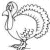 Black background with orange text and a grayscale turkey illustration; text forms 'Happy Turkey Day' through sequential letter additions.