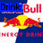 Four energy drink logos arranged in a : Red Bull, NOS Energy Drink, Monster Energy Drinks, and an empty gray