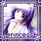 identical anime-style character icons with purple hair and white clothing, each labeled 'princess' beneath a small star symbol