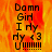 Pixelated text on a fiery orange-yellow background with a gray on the right side