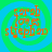 Four identical circular with green and blue concentric rings display orange text reading 'sarah loves steph' in a pixelated font