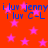 Red background with pink stars and blue text repeating 'i luv jenny i luv C-L' in two