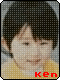 A contact sheet of seven animated frames showing a child in a yellow shirt with the name "Ken" displayed below in different colors across each frame.