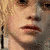 A 50x50 pixel animated contact sheet showing three frames of a blonde character in different poses and expressions against a light background with dark grid lines.