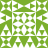Green and white pixelated pattern with repeating geometric shapes including squares, triangles, and cross-like forms arranged in a grid.