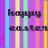 Animated contact sheet of a 3x3 grid showing repeated text "happy easter" over rainbow vertical stripes with pink hearts, displayed as sampled frames from an animated icon.