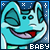 A turquoise cartoon creature with large ears and a red tongue smiles against a dark blue starry background, labeled 'BABY' at the bottom.