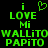 Green pixelated text and symbols on black background, displaying 'i ❤️ LOVE Mi WALLiTO PAPiTO' in two identical side-by-side arrangements.