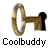 Animated contact sheet showing 14 sequential frames of a golden key turning in a black lock against white background, with repeated "Coolbuddy" text below each frame.