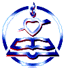 Animated icon with heart, arrow, book, and circular frame in blue-purple hues on gray background.