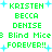 Green pixelated text lists names and phrases with blue starbursts on white background, showing animation changes in star positions and text clarity.