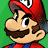 Four pixelated Mario characters in a , each with distinct expressions and color variations against green background