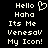 Pixelated white text on black background with a heart symbol replacing the 'o' in Hello, arranged vertically.