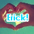 Pixelated heart-shaped background with teal and maroon tones, overlaid by a white rectangular box containing blue text reading 'Erick!' in blocky font.