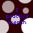 Dark brown background with light gray and white circles; blue text reads "I practice french" in two