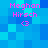 Pixelated blue background with pink text reading "Meghan Hirsch" and a heart symbol below, displayed in four identical quadrants