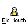 Animated contact sheet of a pixel art character with yellow torso and white head, displaying mouth animation across 22 frames on gray background.