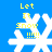 A blue background with four white snowflakes, each containing yellow text reading "Let It Snow !!!!" in a pixelated style.