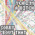 Animated icon with repeating text elements 'YEH I'M A BITCH' and 'SORRY 'BOUT THAT' in gray boxes over a colorful patterned background.