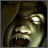 Pixelated static icon of a dark, shadowy figure with glowing eyes and mouth against a brownish background.