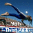 Animated sequence of a person in a blue wetsuit performing a backflip over rocky terrain with text overlays changing across frames.