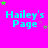 Bright pink background with cyan text reading 'Hailey's Page' repeated in a , surrounded by scattered green and purple stars