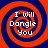 Four identical spiral patterns with orange and dark blue rings, each containing white text reading "I Will Dangle You" in a pixelated font.