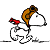 Pixelated cartoon icon of a stick figure riding a bicycle with a large yellow helmet and red handlebar grip on white background.