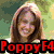 six pixelated images showing a woman with long brown hair in various poses and backgrounds, with overlaid text in different colors