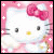 A static Hello Kitty icon with pink background and white plus signs, displayed in a 2x2 contact sheet layout showing three identical frames.
