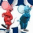 Pixelated cartoon characters on a white background with blue text reading 'who took my cheese' in pixel font.