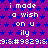 Purple background with blue stars and repeated white text 'i made a wish on u ily' in pixelated font, no visible animation changes.