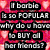 A static image with a pink heart-patterned background and black text reading "If barbie is so POPULAR why do u have to BUY all her friends?".