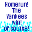 Blue pixelated text on white background reads "Homerun! The Yankees win! of course!" with light blue pixelated water-like effects at the bottom.