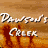 A 4-frame contact sheet of a Dawson's Creek-themed animated buddy icon with text and character imagery on an orange-brown background.