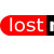 Red rounded rectangle with white text 'lost' and black rectangle containing partial white 'r' on right edge.